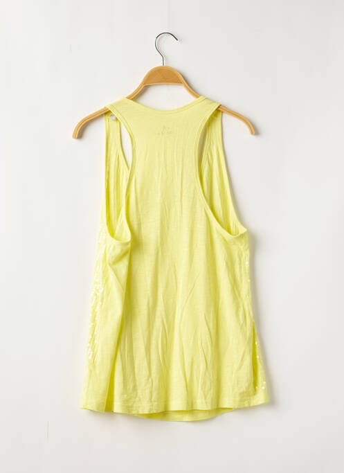 Top tissage jersey sans manche jaune DEHA femme