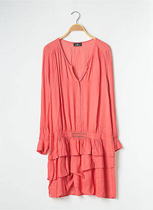 Robe mi-longue manches longues manches longues rose ONE STEP femme