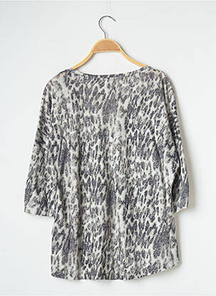 Top coupe fluide manches 3/4 gris YAYA femme