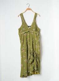 Robe mi-longue coupe fluide fines bretelles vert COTELAC femme