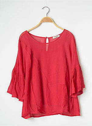 Blouse légère et transparente manches 3/4 rouge PAKO LITTO femme