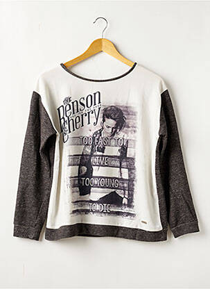 Sweat-shirt  manches longues gris BENSON & CHERRY femme