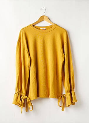 Sweat-shirt coupe over-size manches longues jaune MANGO femme