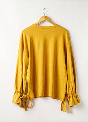 Sweat-shirt coupe over-size manches longues jaune MANGO femme