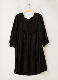 Robe mi-longue manches courtes manches courtes noir GRACE & MILA femme