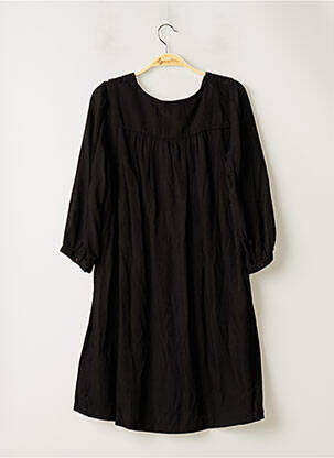 Robe mi-longue manches courtes manches courtes noir GRACE & MILA femme