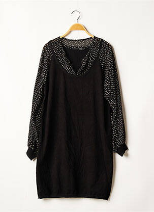 Robe mi-longue manches longues manches longues noir TREND BY CAPTAIN TORTUE femme