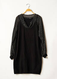 Robe mi-longue manches longues manches longues noir TREND BY CAPTAIN TORTUE femme