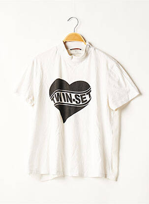 T-shirt imprimé fantaisie manches courtes blanc TWIN-SET SIMONA BARBIERI femme