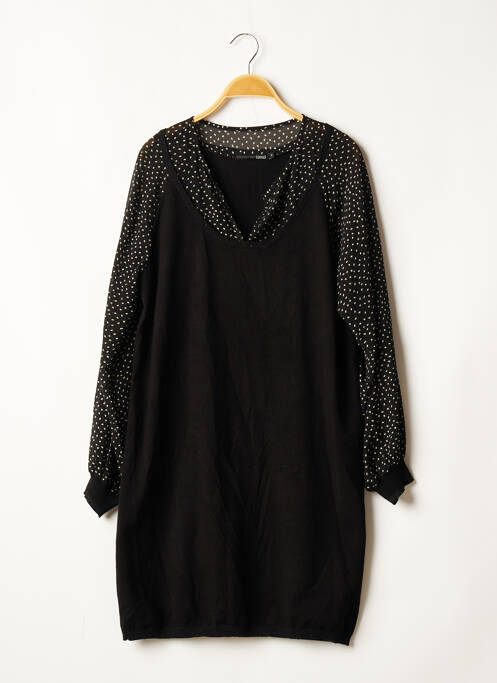 Robe mi-longue manches longues manches longues noir TREND BY CAPTAIN TORTUE femme