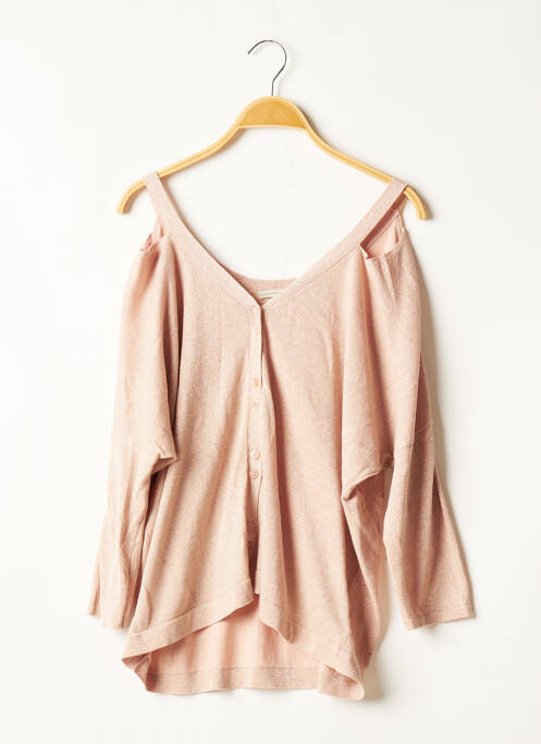 Gilet manches longues manches 3/4 rose TREND BY CAPTAIN TORTUE femme