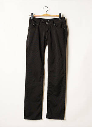 Pantalon droit fermeture zippée sous rabat boutonné taille basse noir VS.MISS femme