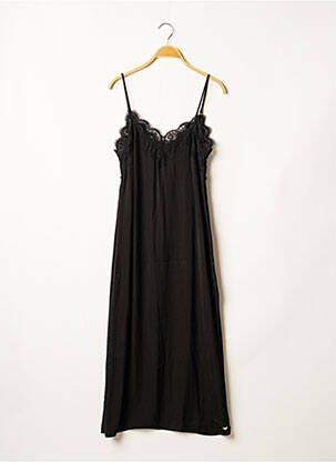 Robe mi-longue col v fines bretelles noir LES P'TITES BOMBES femme