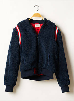 Blouson finition bords-côtes bleu TEDDY SMITH femme