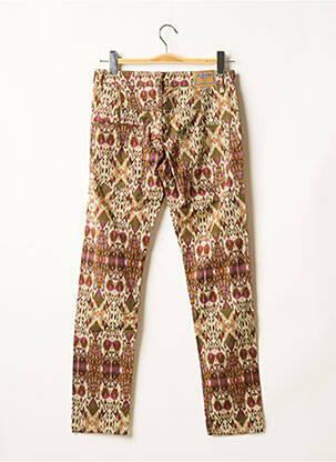 Pantalon 7/8 stretch taille basse beige PLEASE femme
