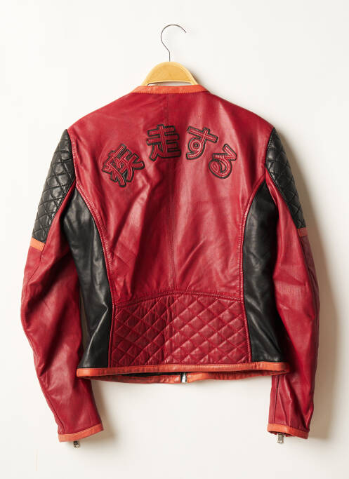 Veste en cuir rouge REDSKINS pour femme