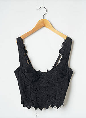 Top coupe cintrée sans manche noir GUESS femme