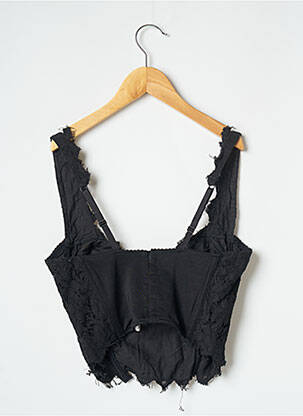 Top coupe cintrée sans manche noir GUESS femme
