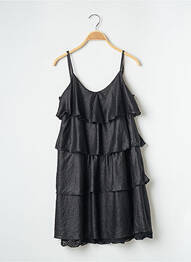 Robe mi-longue coupe fluide fines bretelles noir IKKS femme