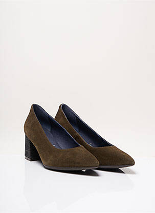 Ballerines carré talon de 4 à 6cm vert DORKING femme