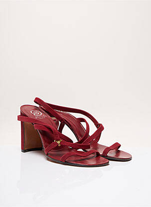 Sandales/nu pieds bout ouvert talon de 7 à 9cm rouge URSULA MASCARO femme