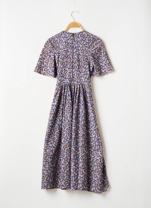 Robe mi-longue bleu VIRGINIE pour femme