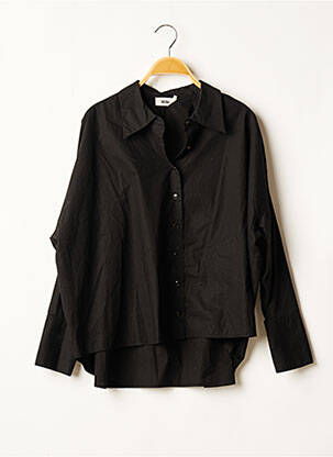 Chemisier imprimé fantaisie manches longues noir REIKO femme