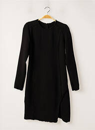 Robe mi-longue manches longues manches longues noir IKKS femme