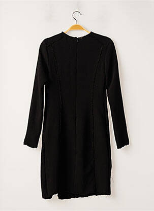 Robe mi-longue manches longues manches longues noir IKKS femme