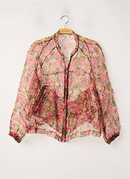 Veste casual col rond rose SANS MARQUE femme