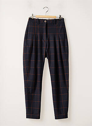 Pantalon chino fermeture zippée sous rabat boutonné taille normale bleu NINE IN THE MORNING femme