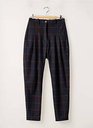 Pantalon chino fermeture zippée sous rabat boutonné taille normale bleu NINE IN THE MORNING femme