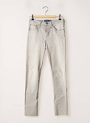Jeans coupe slim broderie rivets taille basse gris JACOB COHEN femme