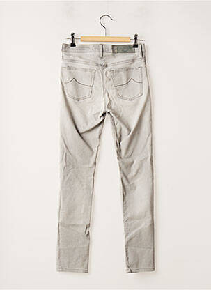 Jeans coupe slim broderie rivets taille basse gris JACOB COHEN femme
