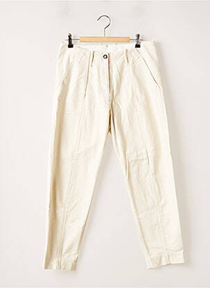 Pantalon chino fermeture zippée sous rabat boutonné taille normale beige NINE IN THE MORNING femme