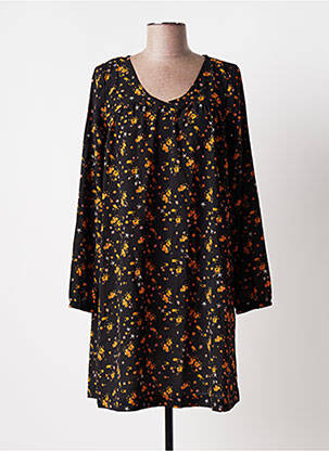 Robe courte coupe fluide manches longues noir BANANA MOON femme