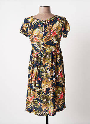 Robe courte coupe fluide manches courtes bleu BANANA MOON femme