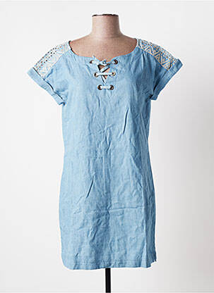 Robe courte manches courtes manches courtes bleu BANANA MOON femme