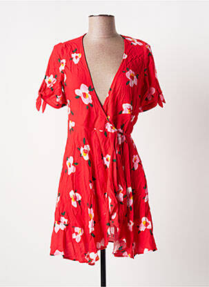 Robe courte manches courtes manches courtes rouge BANANA MOON femme