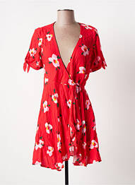 Robe courte manches courtes manches courtes rouge BANANA MOON femme