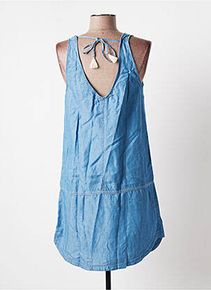 Robe courte coupe évasée fines bretelles bleu BANANA MOON femme
