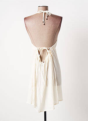 Robe mi-longue coupe fluide fines bretelles beige BANANA MOON femme