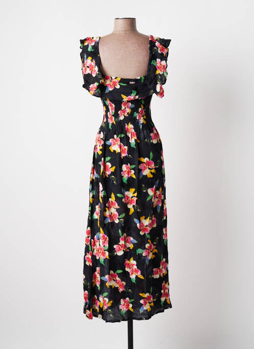 Robe longue manches courtes manches courtes noir BANANA MOON femme