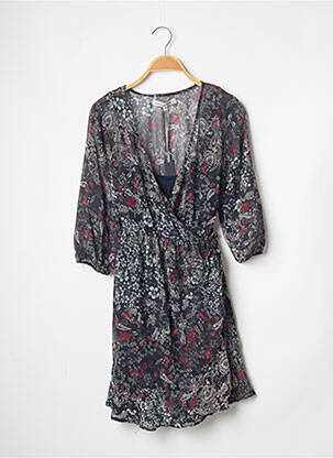 Robe courte manches 3/4 manches 3/4 bleu BANANA MOON femme