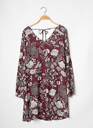 Robe courte coupe évasée manches longues rouge BANANA MOON femme