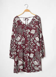 Robe courte coupe évasée manches longues rouge BANANA MOON femme