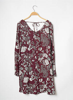 Robe courte coupe évasée manches longues rouge BANANA MOON femme