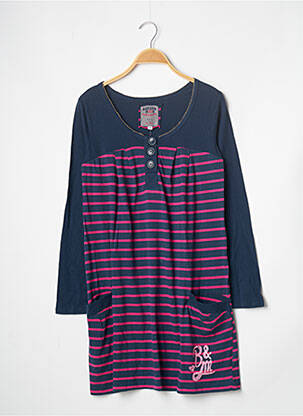 Robe courte manches longues manches longues bleu BANANA MOON femme