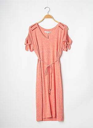 Robe mi-longue manches courtes manches courtes orange BANANA MOON femme