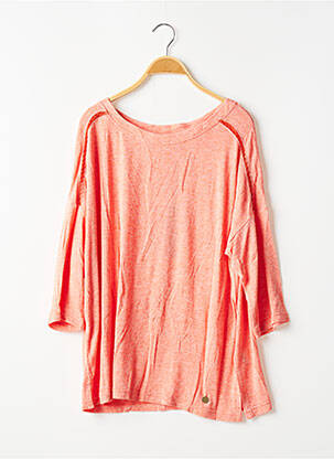 Pull tunique tissage chiné manches longues orange BANANA MOON femme